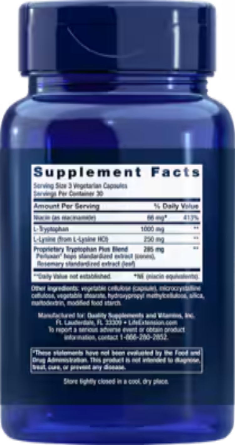 Life Extension Optimized Tryptophan Plus 90 Vegetarian Capsules