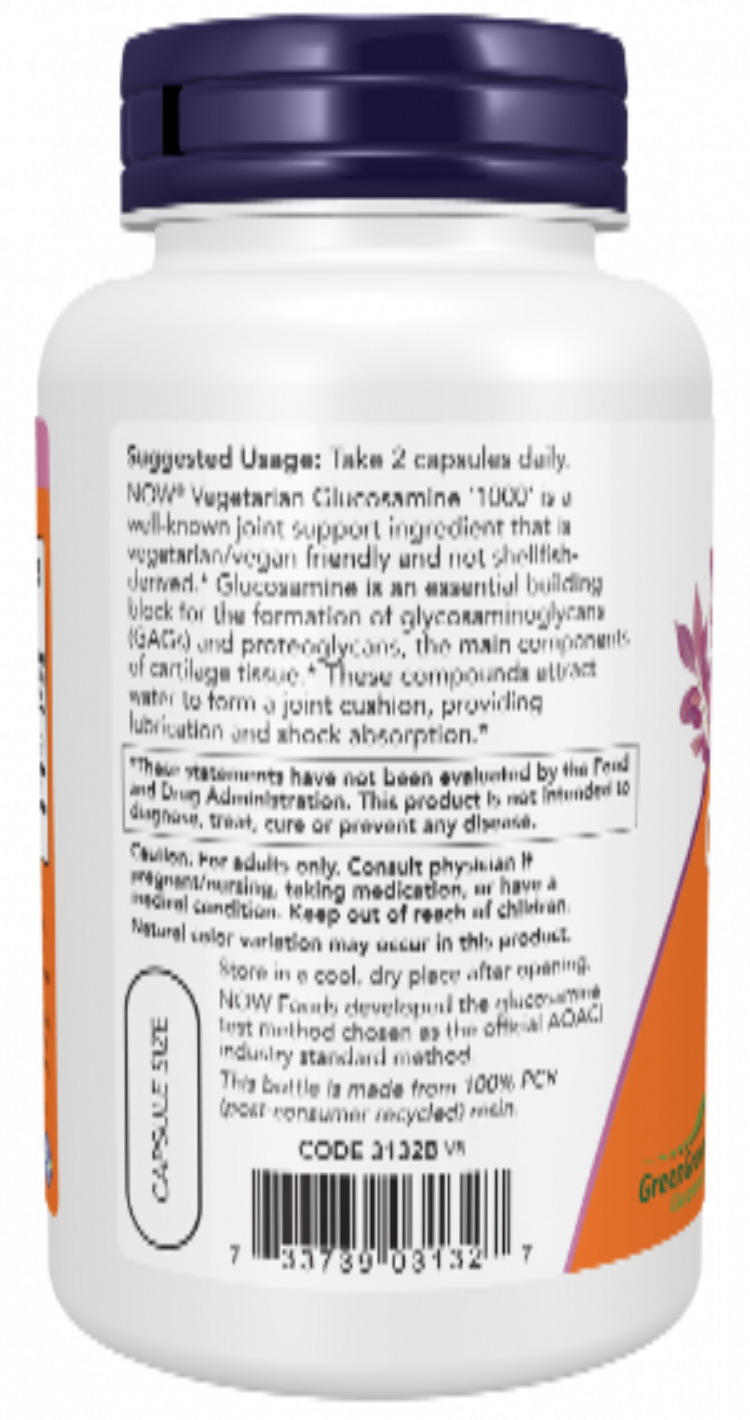 NOW Foods Glucosamine 1000 mg Vegetarian 90 Veg Capsules