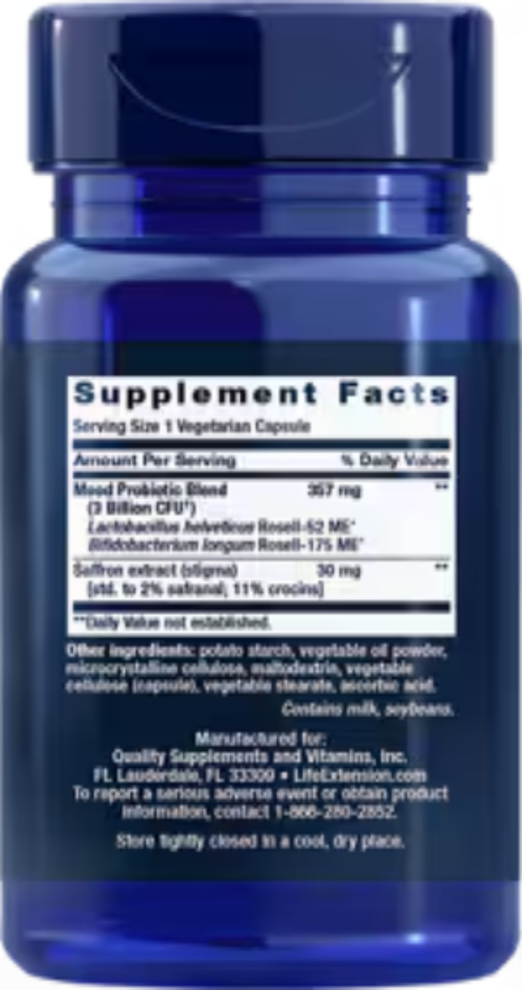 Life Extension FLORASSIST Probiotic Mood Improve 30 Vegetarian Capsules