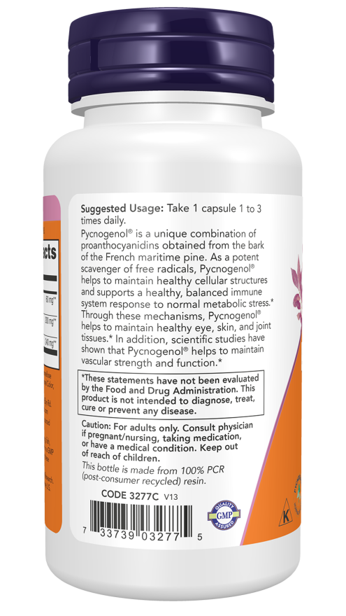 NOW Foods Pycnogenol 60 mg 50 Veg Capsules
