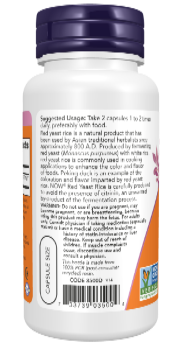 NOW Foods Red Yeast Rice 600 mg | 240 Veg Capsules | Citrinin-Free