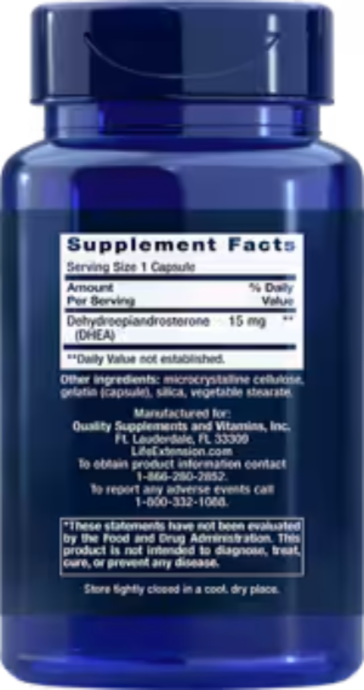 Life Extension DHEA 15 mg | 100 Capsules
