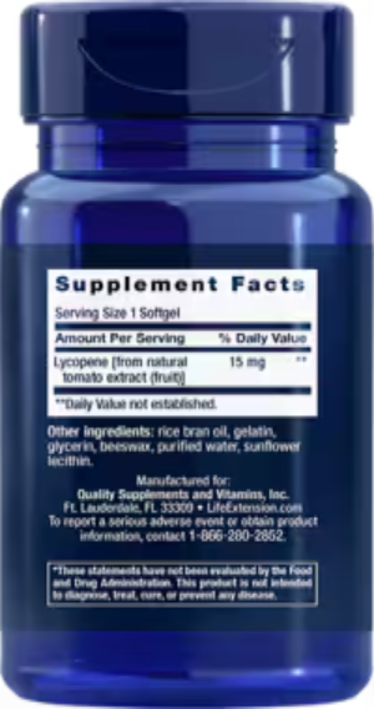 Life Extension Mega Lycopene 15 mg 90 Softgels