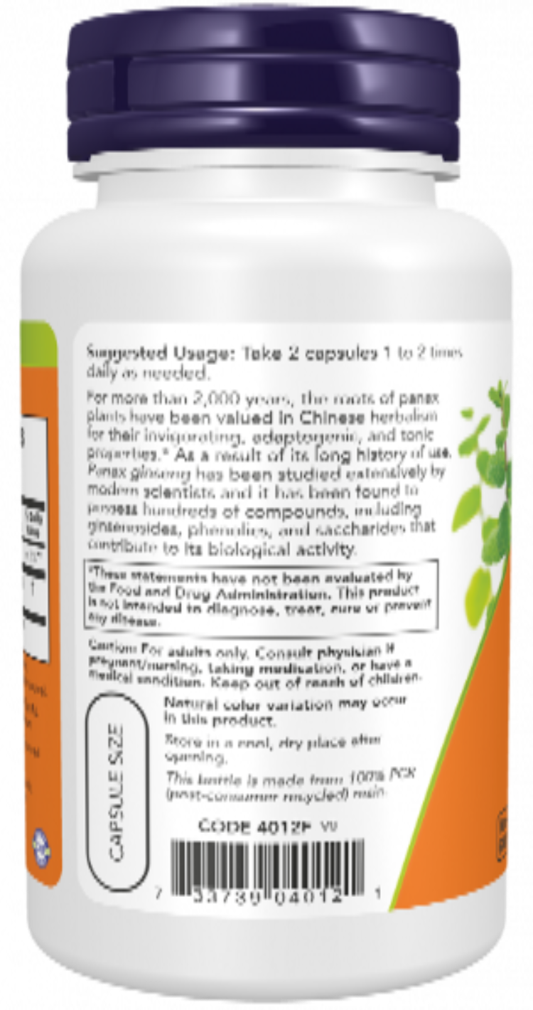 NOW Foods Panax Ginseng 500 mg 250 Veg Capsules
