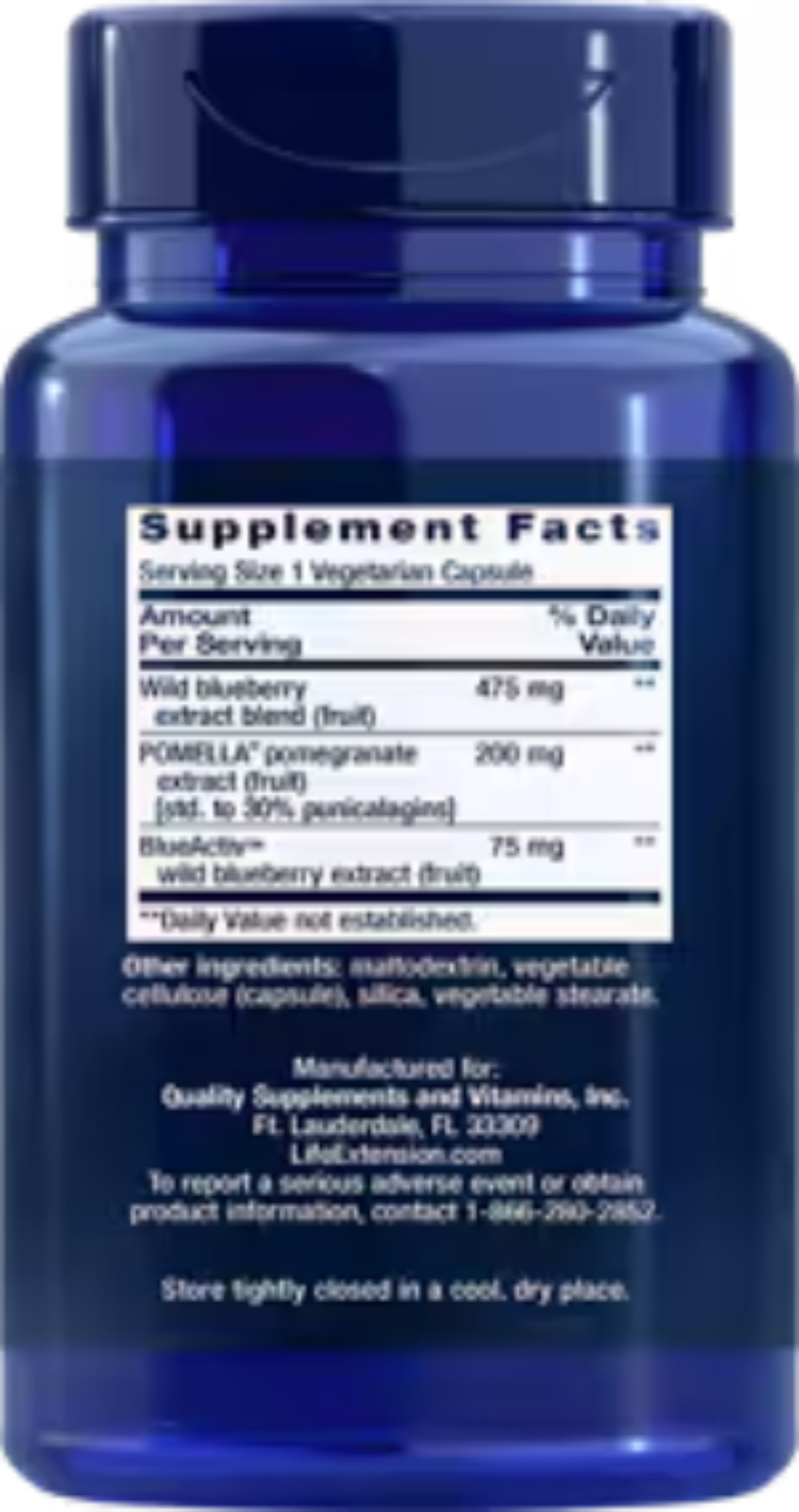 Life Extension Blueberry Extract and Pomegranate 60 Vegetarian Capsules