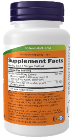 NOW Foods Saw Palmetto Extract 320 mg 90 Veggie Softgels