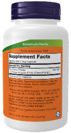 NOW Foods Tart Cherry 500 mg 90 Veg Capsules