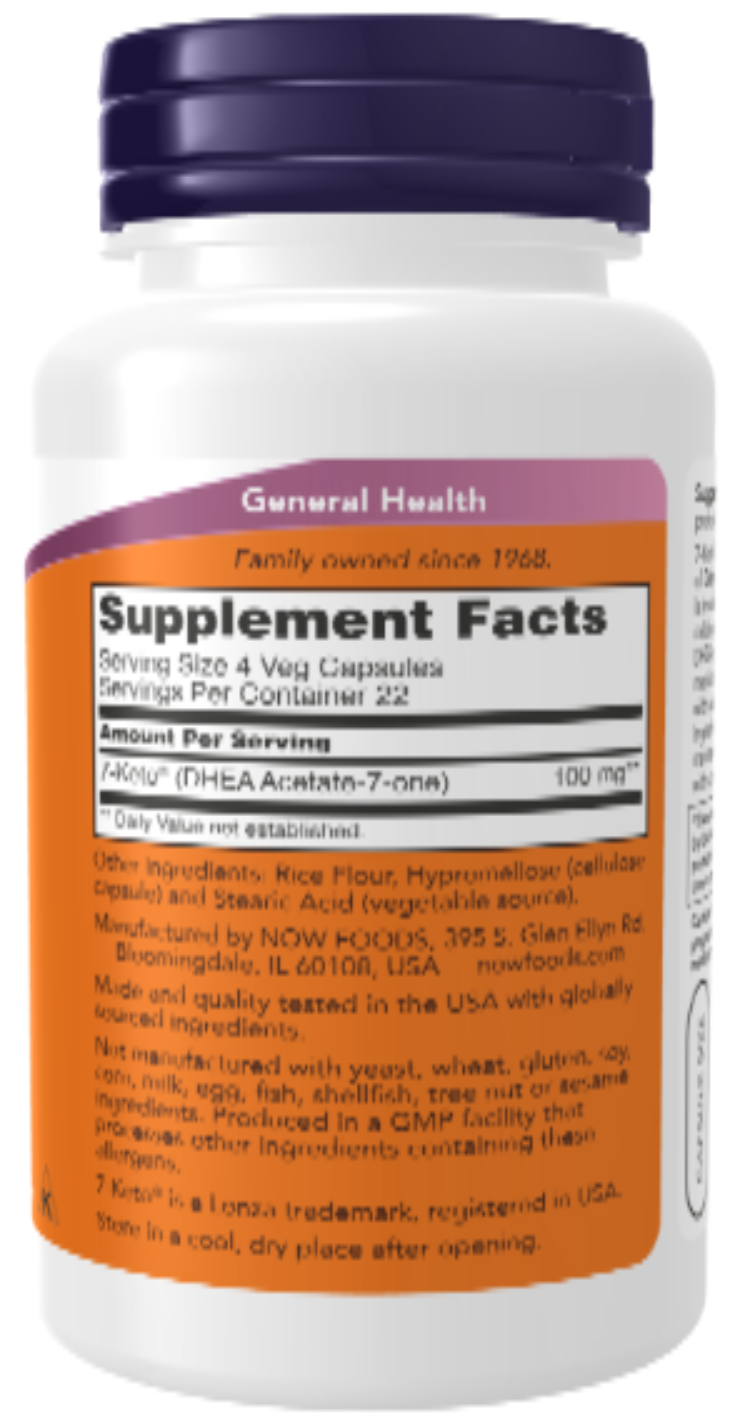 NOW Foods 7‑KETO 25 mg 90 Veg Capsules bottle