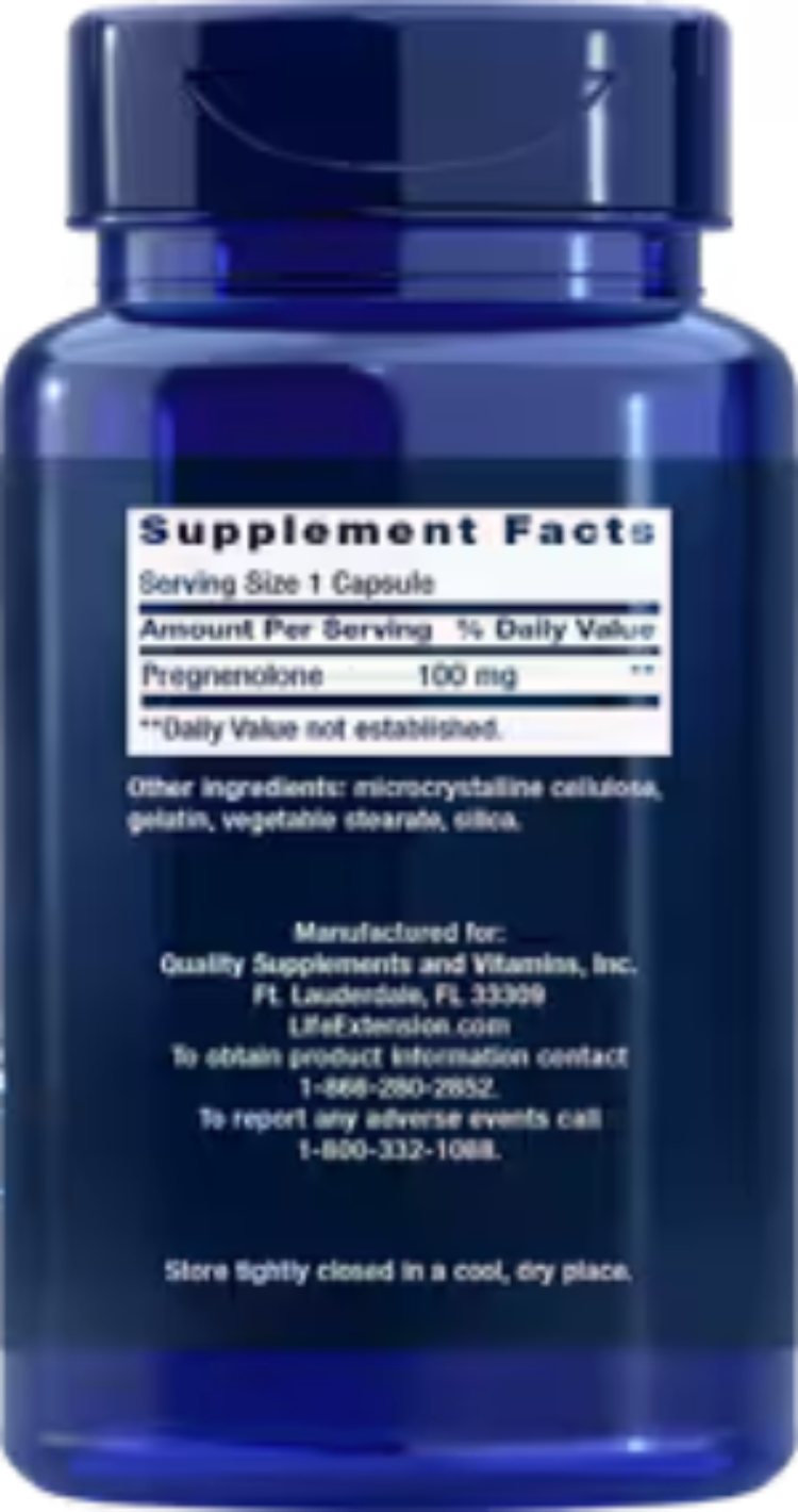 Life Extension Pregnenolone 100 mg 100 Capsules