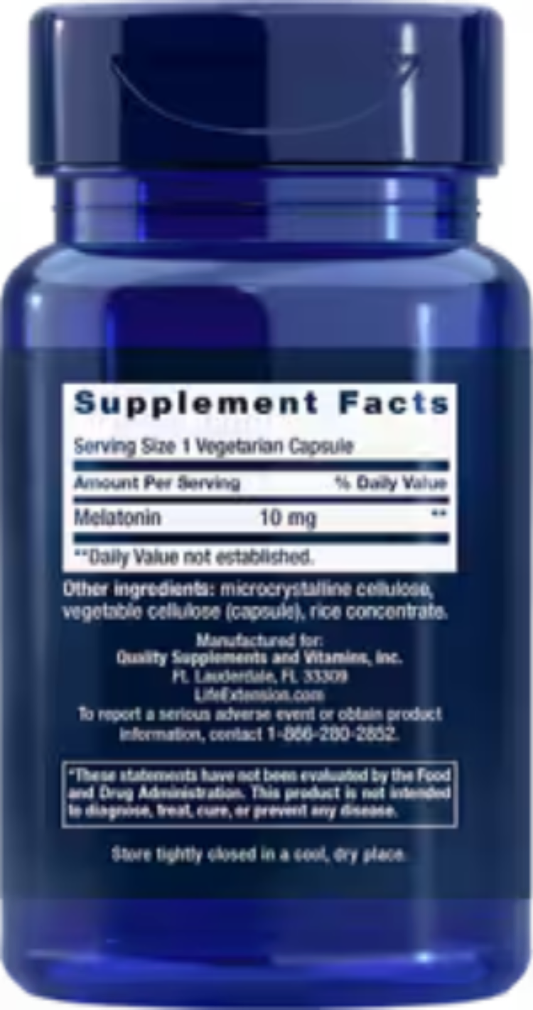 Life Extension Melatonin 10 mg 60 Vegetarian Capsules