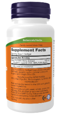 NOW Foods Saw Palmetto Extract 160 mg 120 Softgels