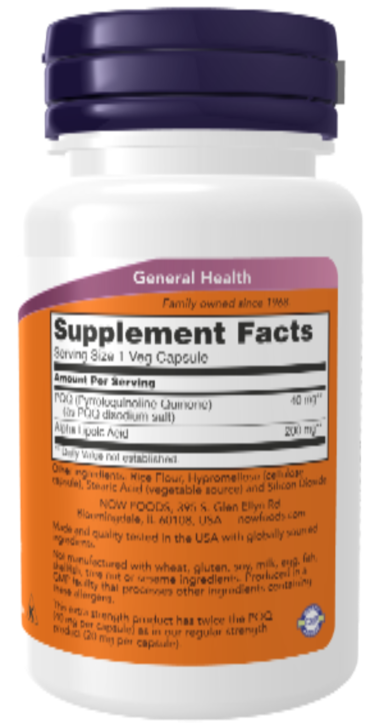 NOW Foods PQQ Extra Strength 40 mg 50 Veg Capsules