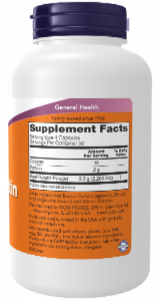 NOW Foods Hydrolysed Beef Gelatin 550 mg 200 Capsules