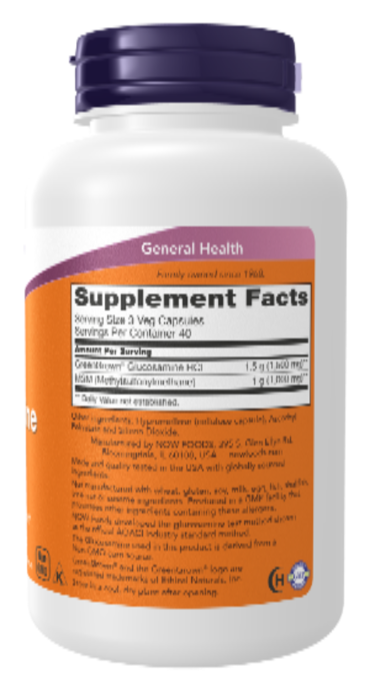 NOW Foods Glucosamine & MSM Vegetarian 120 Veg Capsules