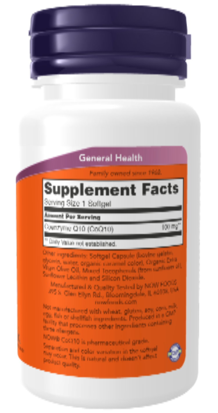 NOW Foods CoQ10 100 mg 50 Softgels product image 2