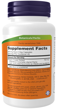 NOW Foods Passion Flower 350 mg 90 Veg Capsules