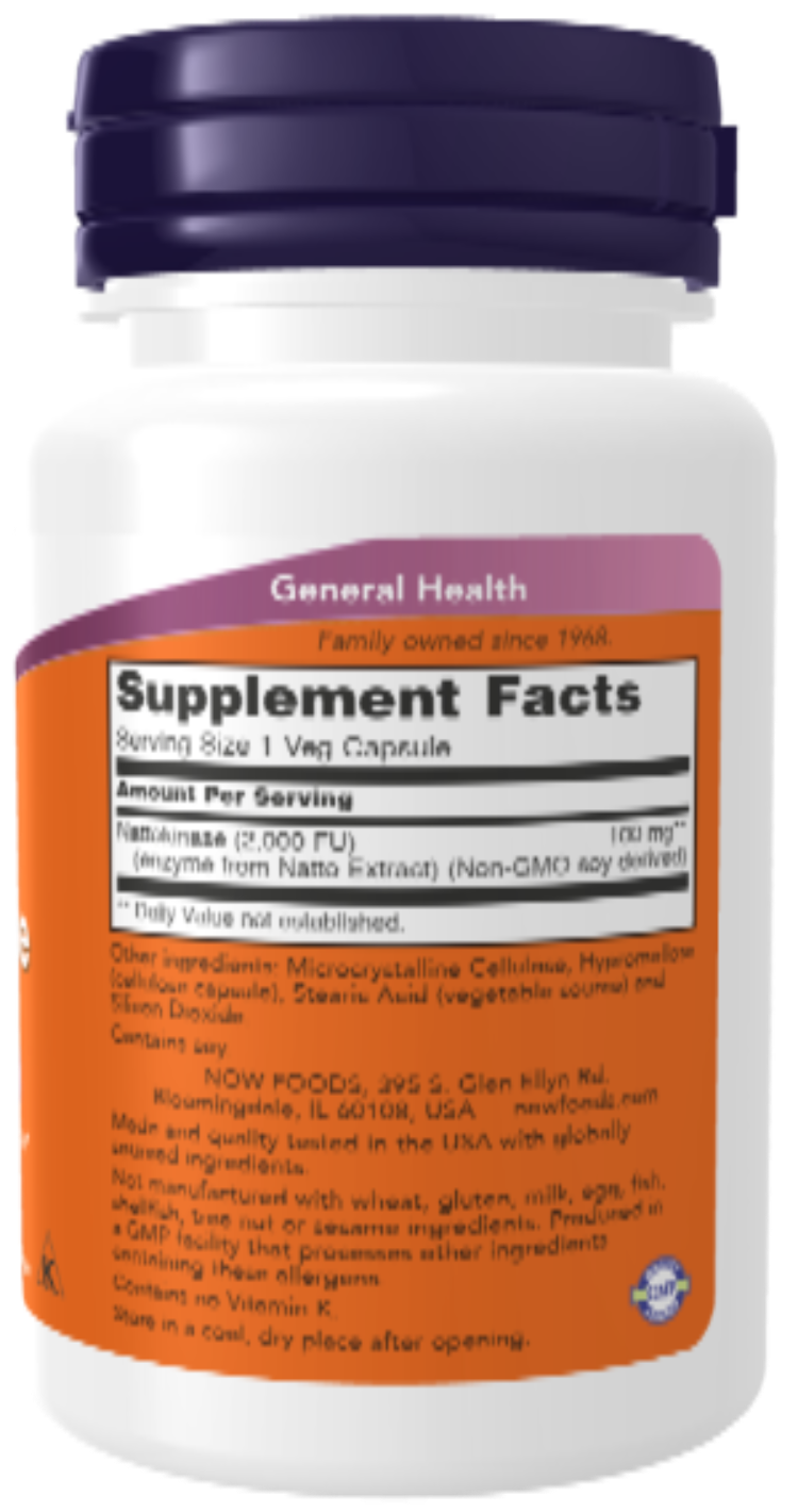 NOW Foods Nattokinase 100 mg 60 Veg Capsules