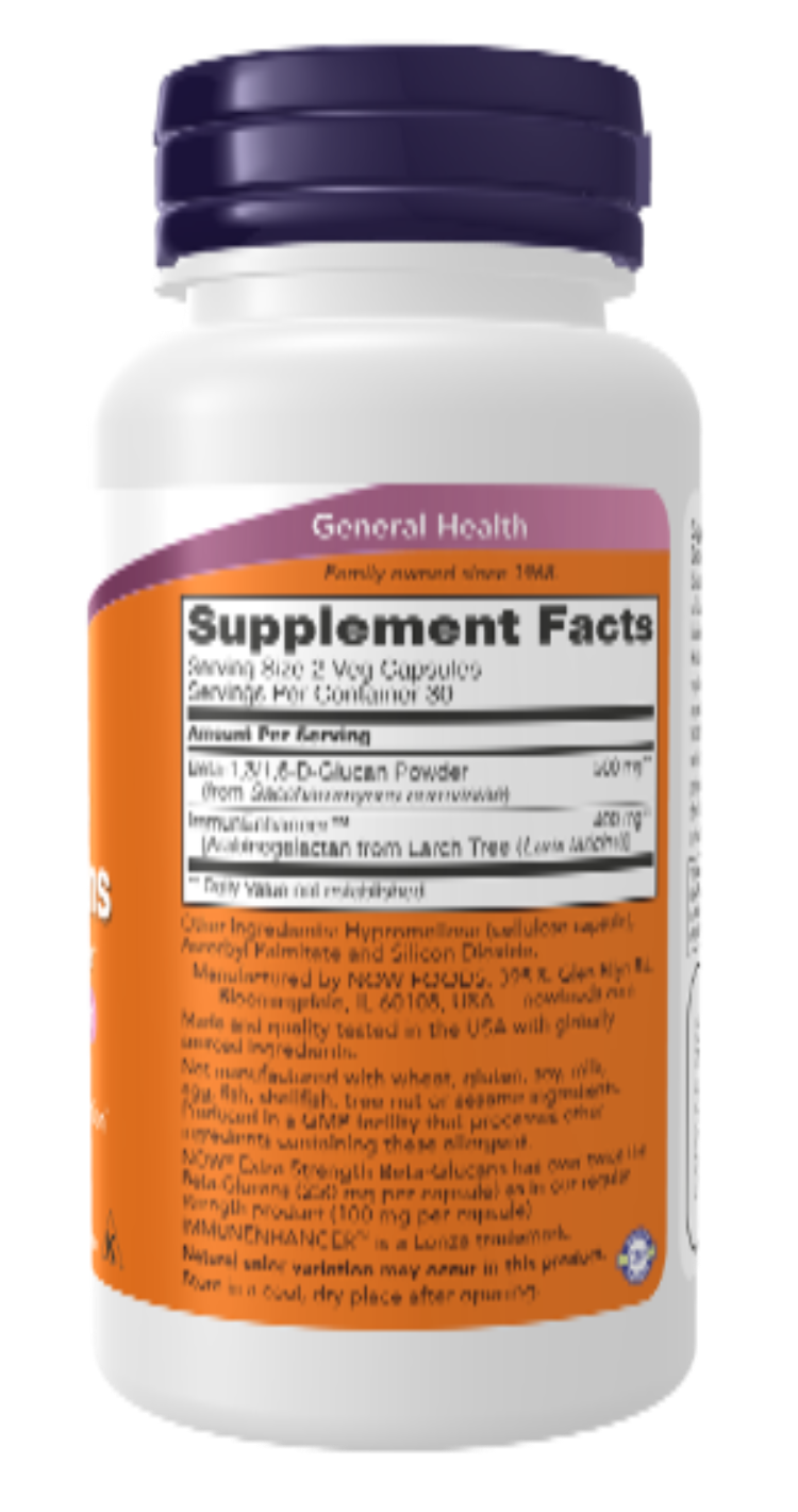 NOW Foods Beta-Glucans Extra Strength 500 mg 60 VCaps