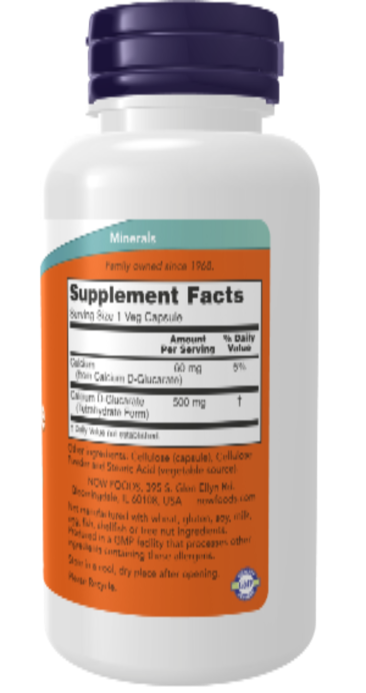 NOW Foods Calcium D-Glucarate 500 mg 90 Vcaps