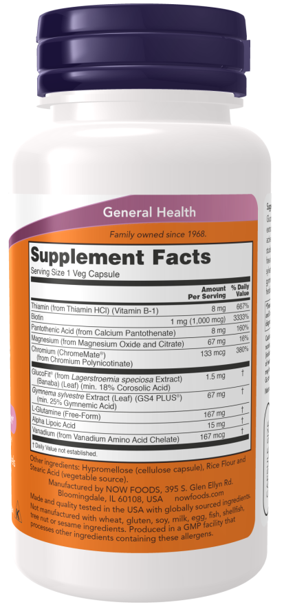 NOW Foods Glucose Metabolic Support 90 Veg Capsules