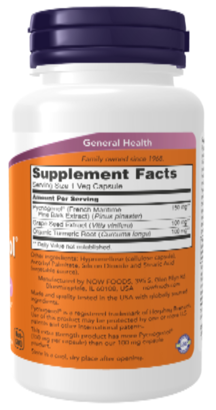 NOW Foods Pycnogenol Extra Strength 150 mg 60 Veg Capsules