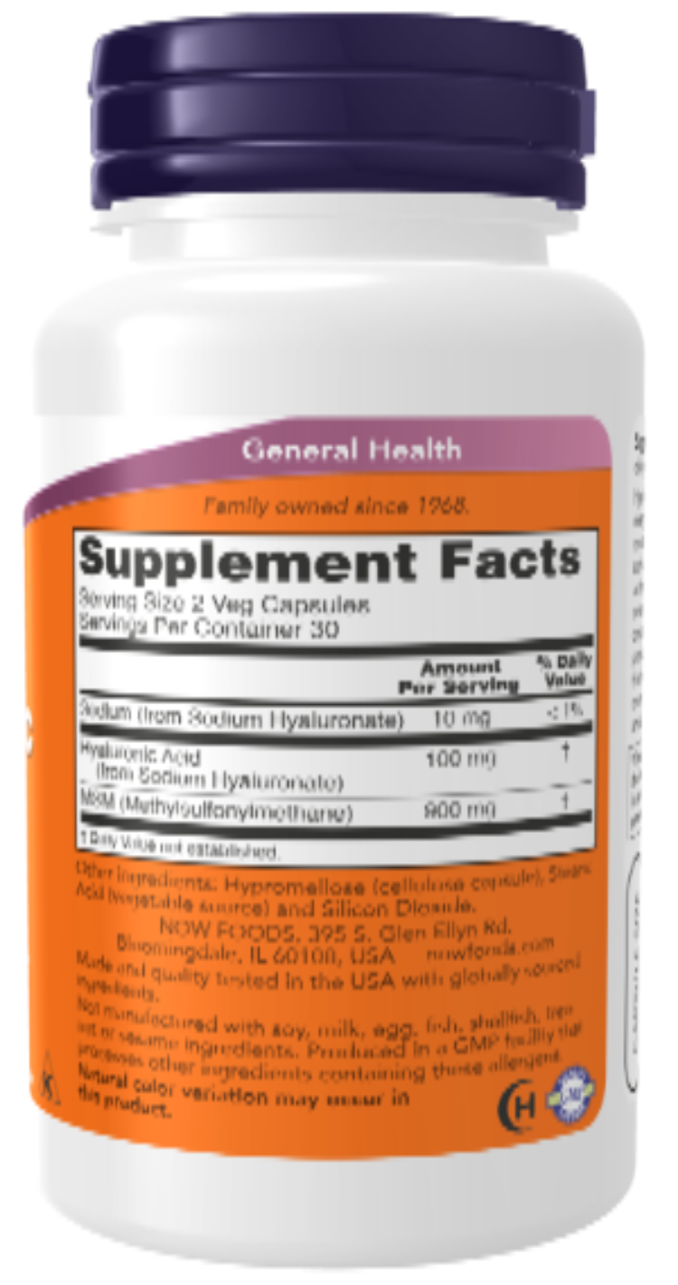 NOW Foods Hyaluronic Acid 50 mg 60 Veg Capsules