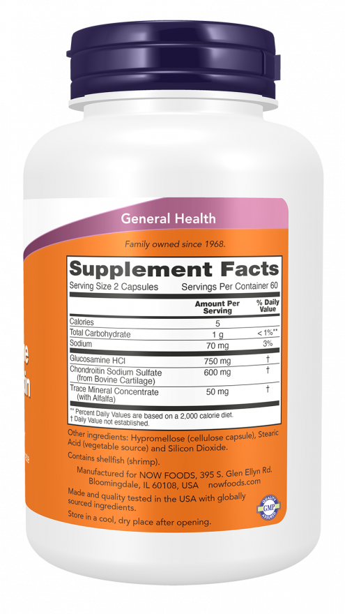 NOW Foods Glucosamine Chondroitin Trace Minerals 120 Caps | Joint Wellness