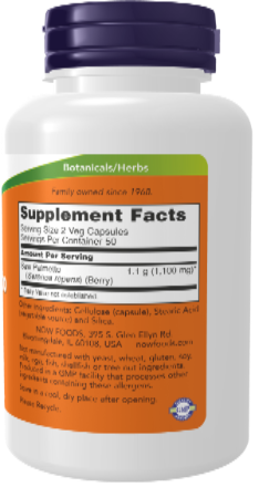 NOW Foods Saw Palmetto Berries 550 mg 250 VCaps