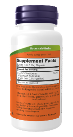 NOW Foods St. John's Wort 300 mg 100 Veg Capsules
