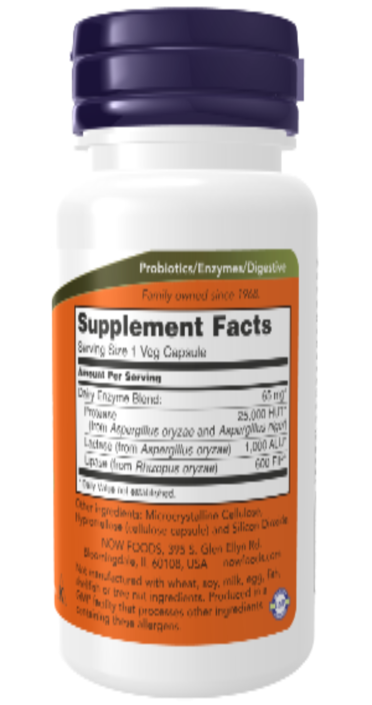 NOW Foods Dairy Digest Complete | Lactase Protease & Lipase Enzymes | 90 Vcaps