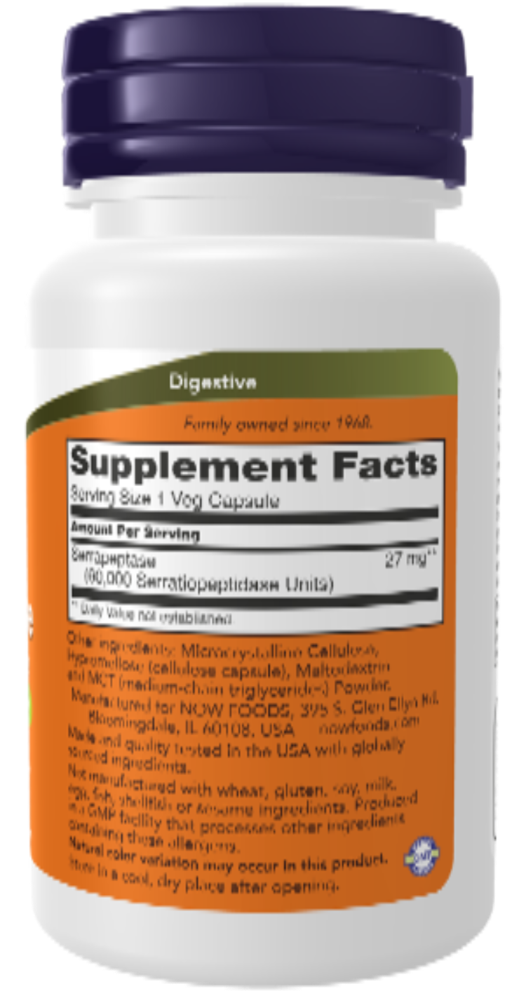 NOW Foods Serrapeptase 60 Vcaps