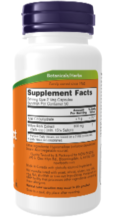 NOW Foods Willow Bark Extract 400 mg 100 VCaps