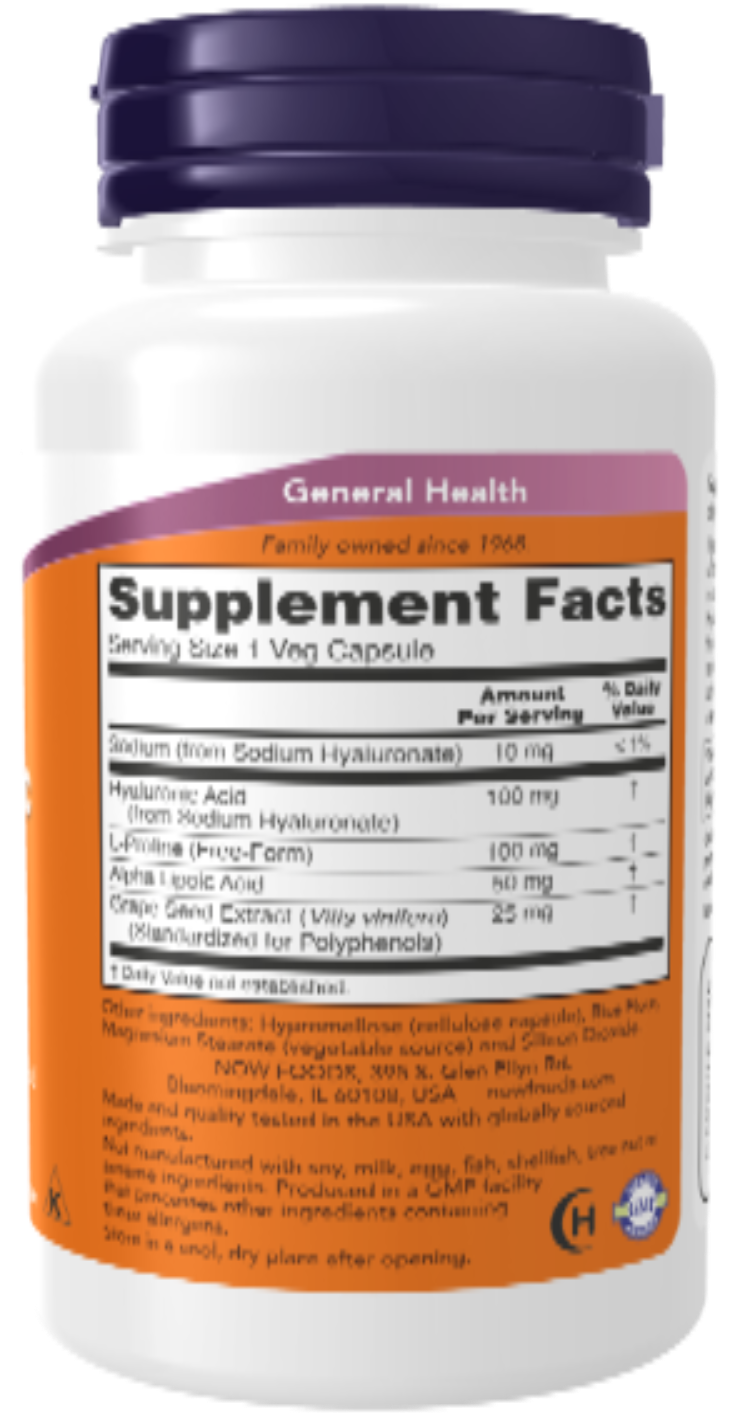 NOW Foods Hyaluronic Acid Double Strength 120 Veg Capsules