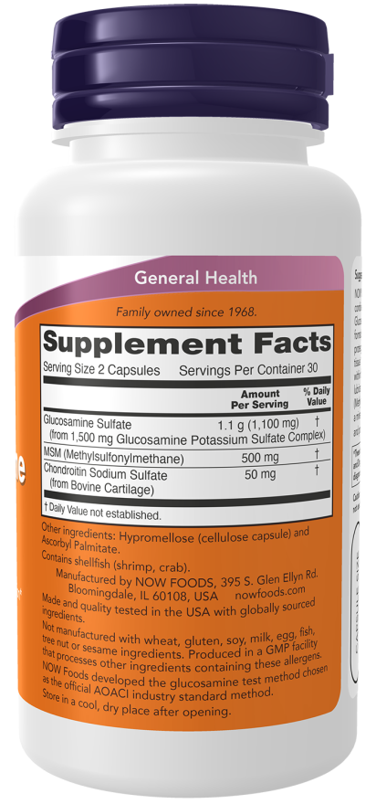 NOW Foods Glucosamine & MSM 60 Capsules