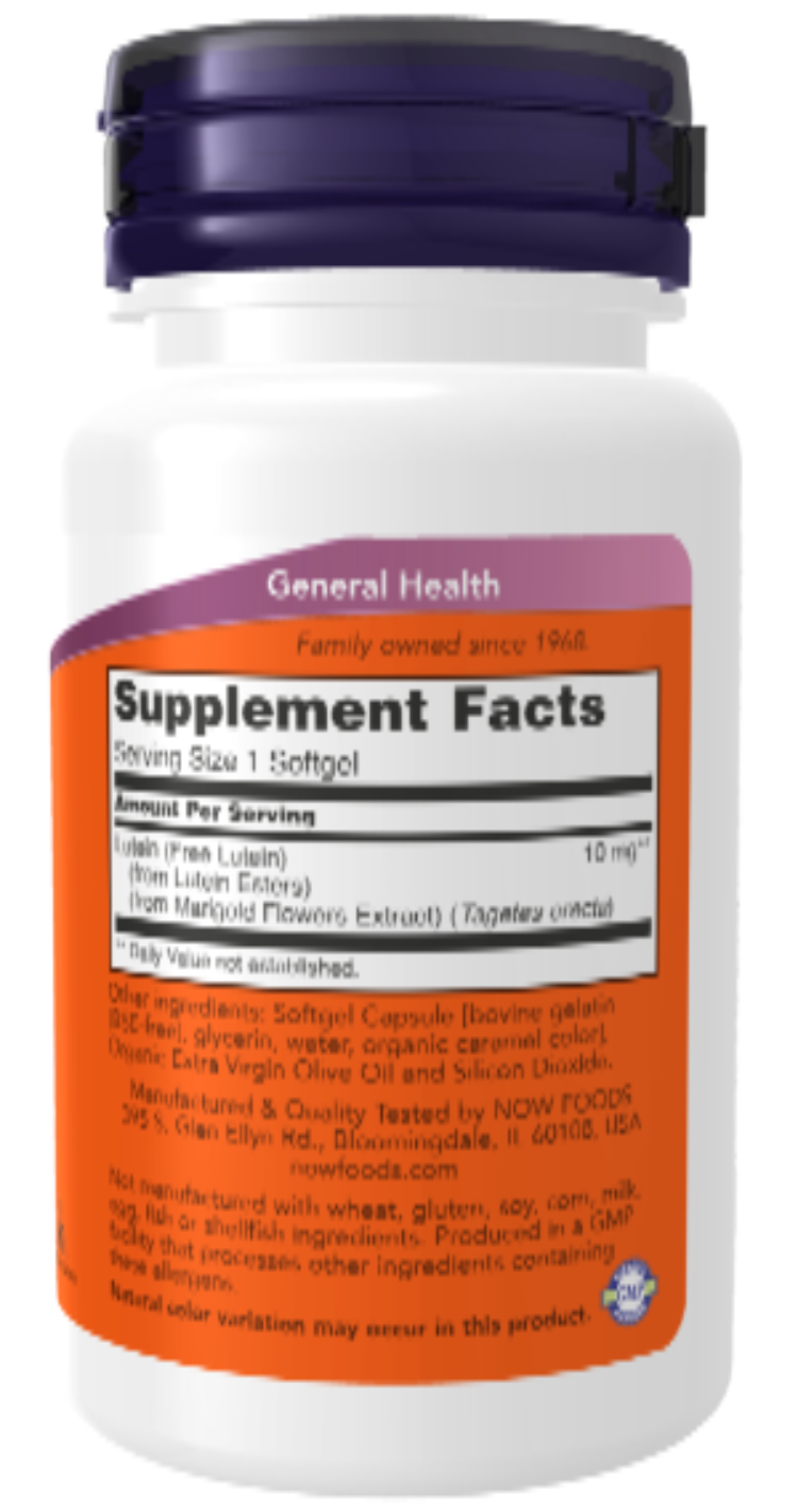 NOW Foods Lutein 10 mg 120 Softgels | Eye Wellness & Vision Support