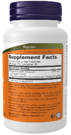 NOW Foods Saccharomyces Boulardii Probiotic Yeast | 120 Veg Capsules