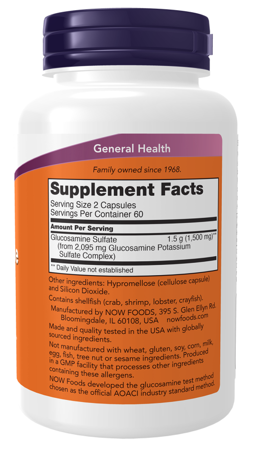 NOW Foods Glucosamine Sulfate 750 mg 120 Capsules