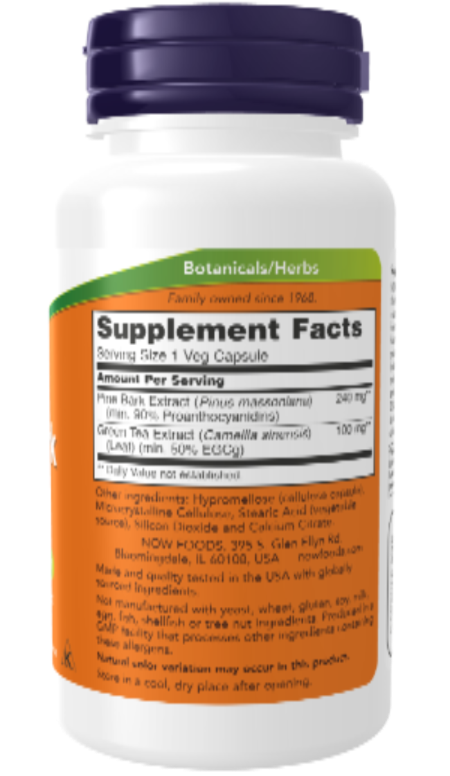 NOW Foods Pine Bark Extract 240 mg 90 VCaps | Antioxidant Support