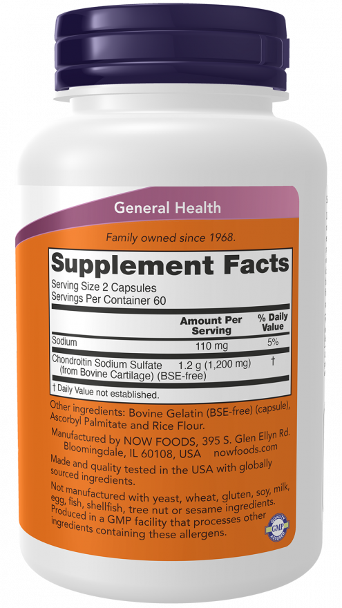 NOW Foods Chondroitin Sulfate 600 mg 120 Capsules