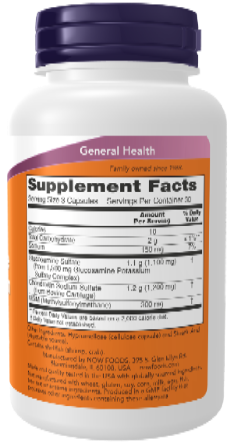 NOW Foods Glucosamine & Chondroitin with MSM 180 Capsules