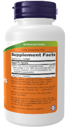 NOW Foods Turmeric Curcumin 60 Softgels