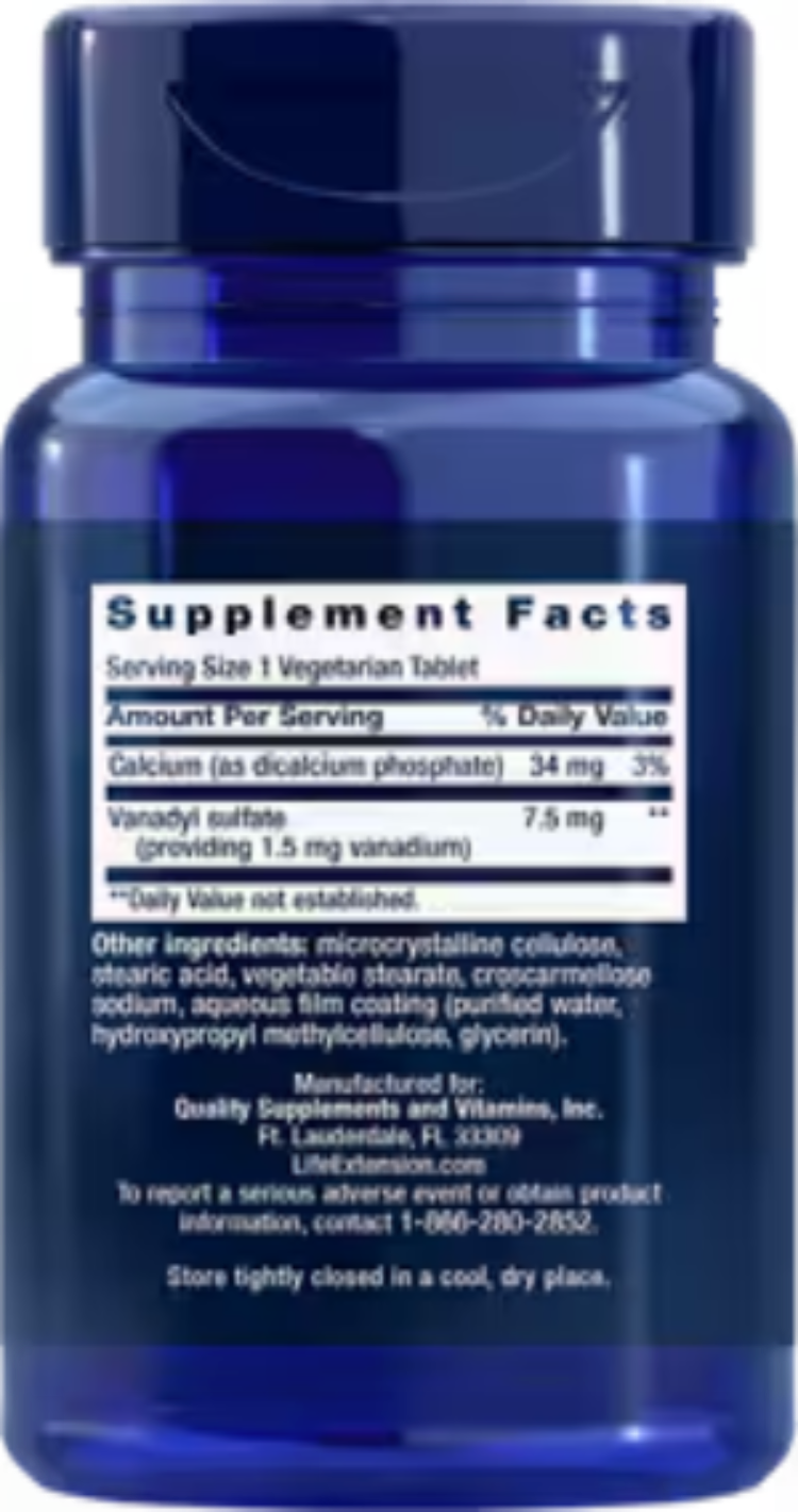 Life Extension Vanadyl Sulfate 7.5 mg 100 Vegetarian Tablets