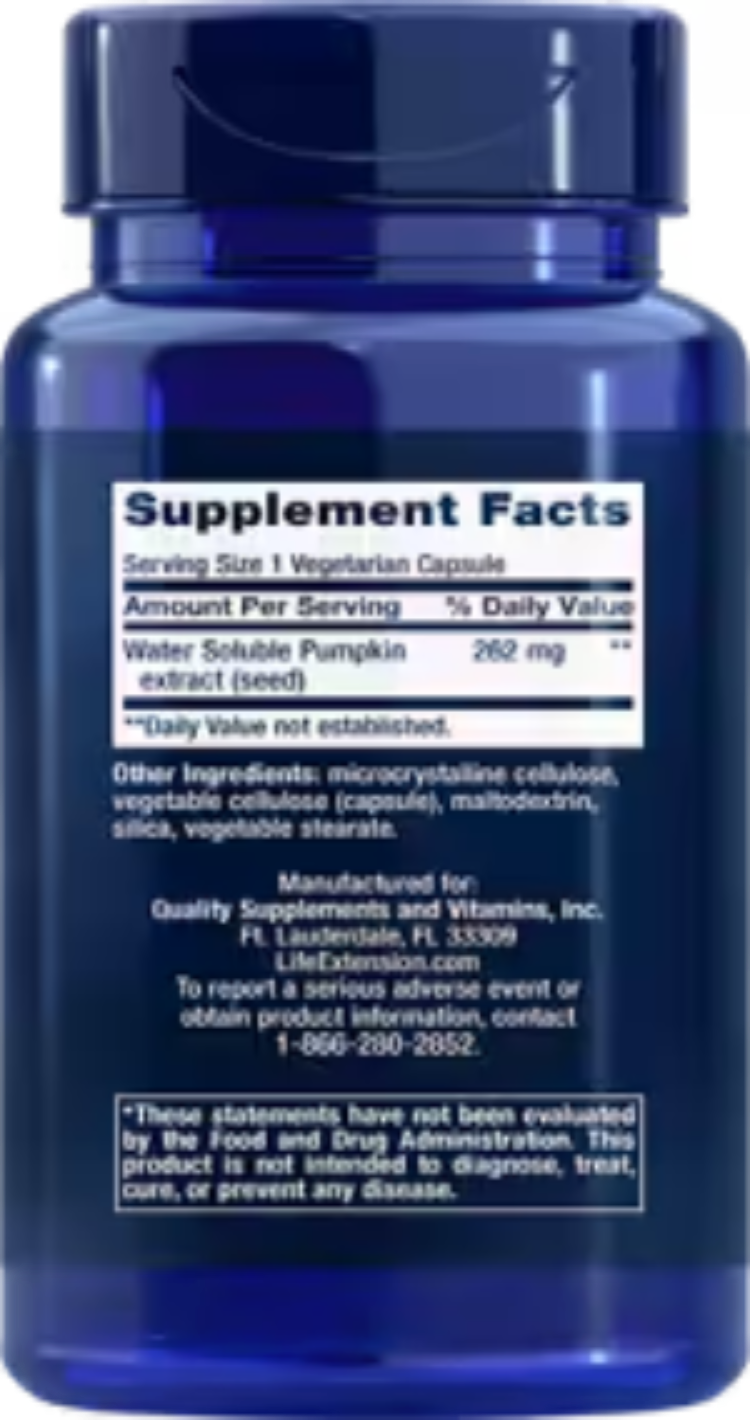 Life Extension Water-Soluble Pumpkin Seed Extract 60 Vegetarian Capsules