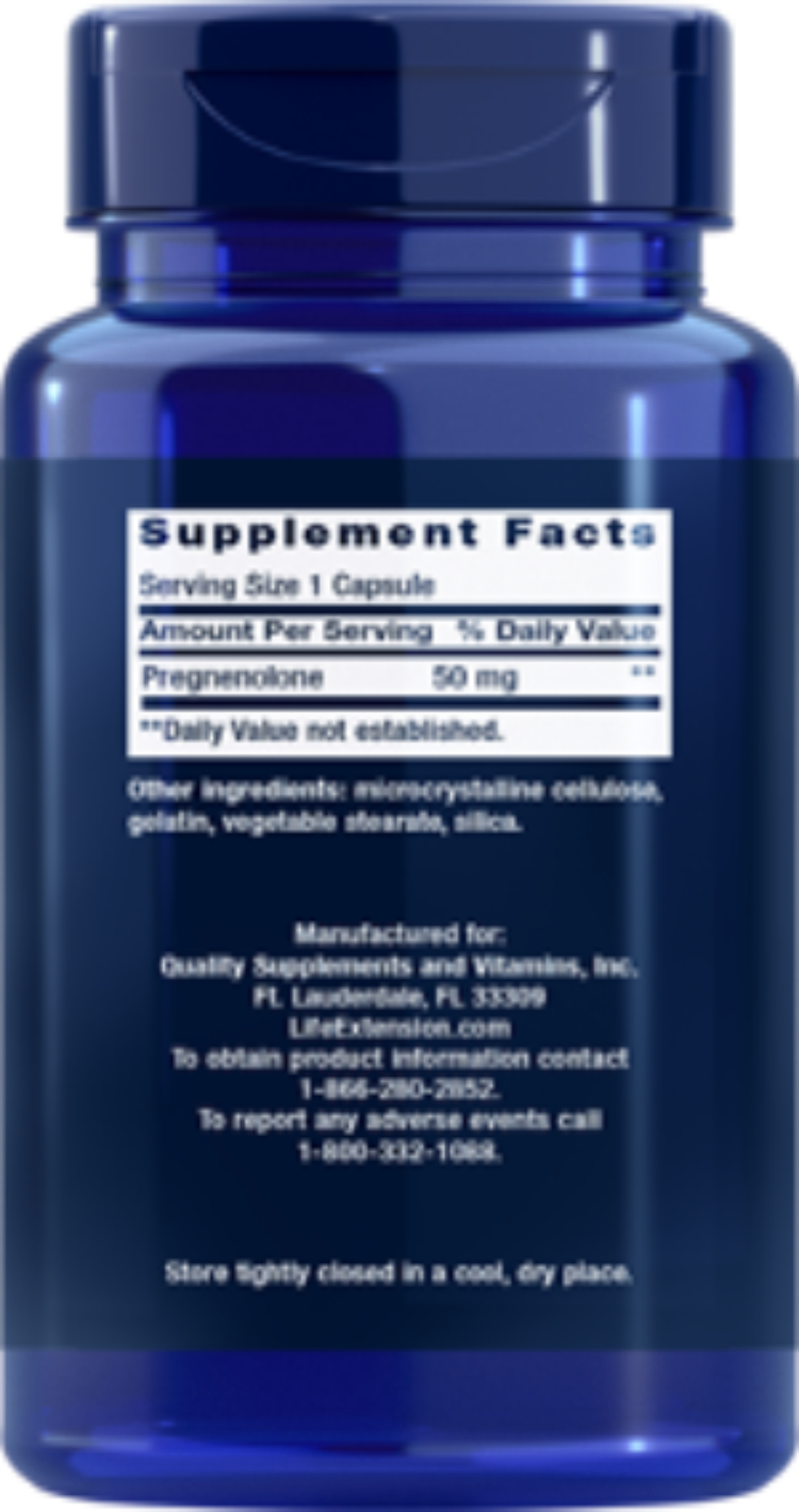 Life Extension Pregnenolone 50 mg, 100 Capsules