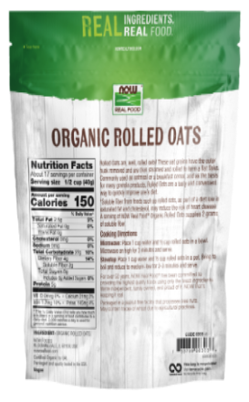 NOW Foods Organic Rolled Oats 24 oz