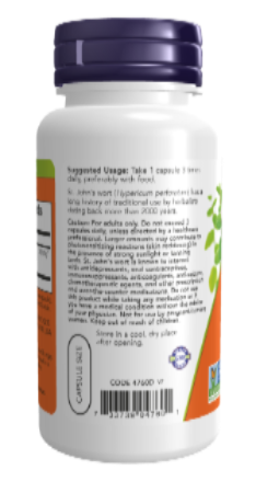 NOW Foods St. John's Wort 300 mg 250 Veg Capsules | Value Size