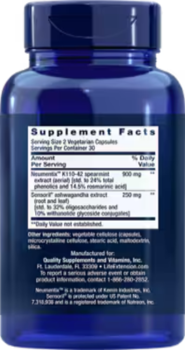 Life Extension Ashwagandha Plus 60 Vegetarian Capsules