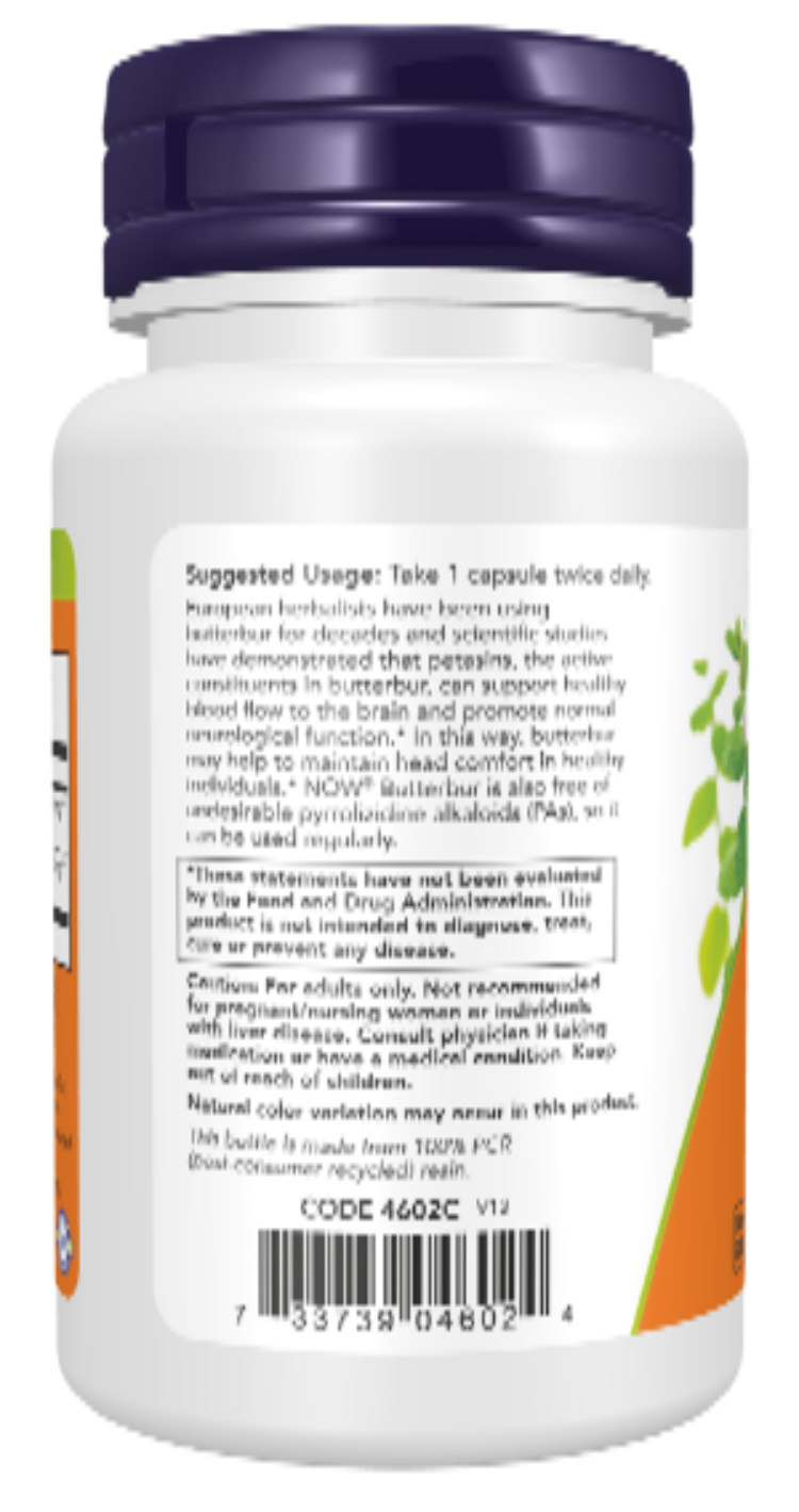 NOW Foods Butterbur 60 Veg Capsules