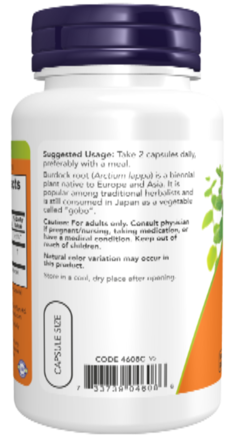 NOW Foods Burdock Root 430 mg 100 VCaps | Liver & Skin Wellness