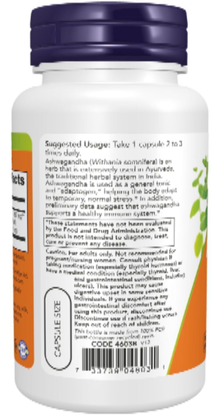 NOW Foods Ashwagandha 450 mg 180 Veg Capsules